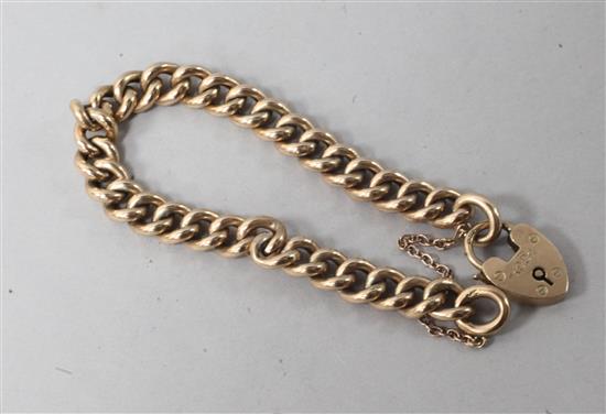 A 9ct gold curblink bracelet.